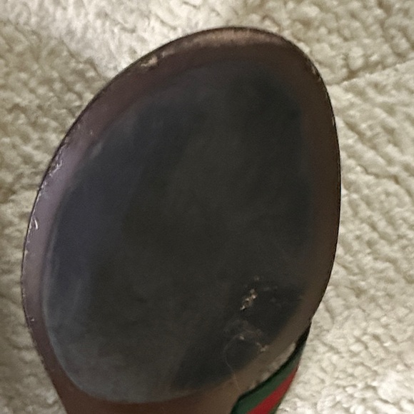 Gucci Women's Black and Green Logo Sandals - Picture 4 of 4